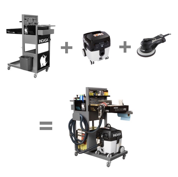 WorkStation Pro + Centrale Aspirante 30L + Ponceuse Électrique 150mm
